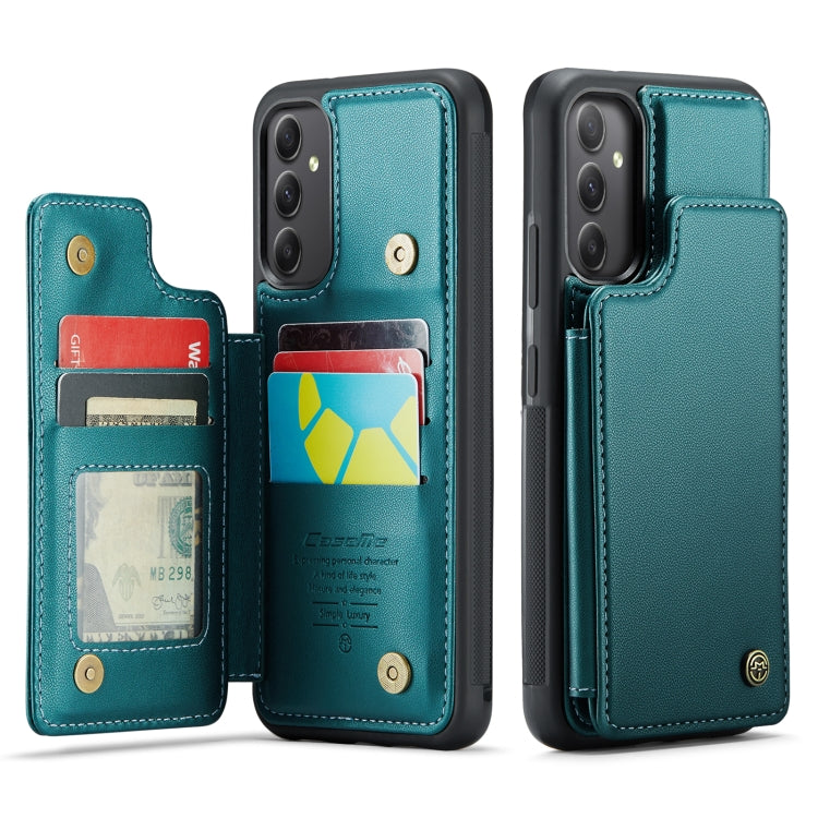 For Samsung Galaxy A34 5G CaseMe C22 Card Slots Holder RFID Anti-theft Phone Case(Blue Green) - Galaxy Phone Cases by CaseMe | Online Shopping South Africa | PMC Jewellery | Buy Now Pay Later Mobicred