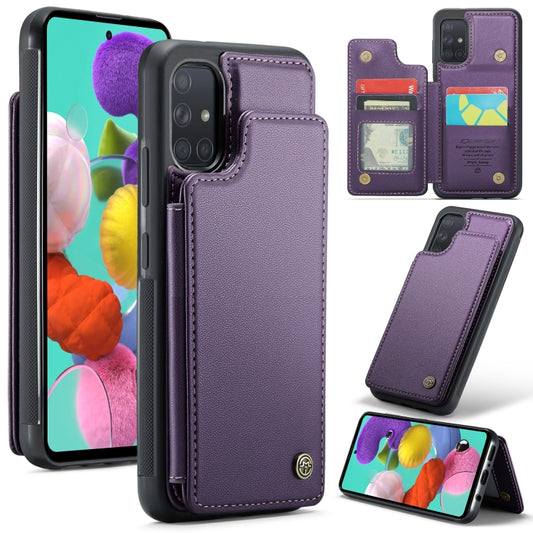 For Samsung Galaxy A51 4G CaseMe C22 Card Slots Holder RFID Anti-theft Phone Case(Purple) - Galaxy Phone Cases by CaseMe | Online Shopping South Africa | PMC Jewellery | Buy Now Pay Later Mobicred