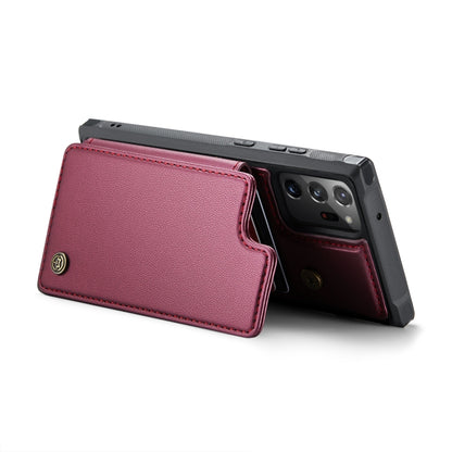 For Samsung Galaxy Note20 Ultra CaseMe C22 Card Slots Holder RFID Anti-theft Phone Case(Wine Red) - Galaxy Note20 Ultra Cases by CaseMe | Online Shopping South Africa | PMC Jewellery | Buy Now Pay Later Mobicred