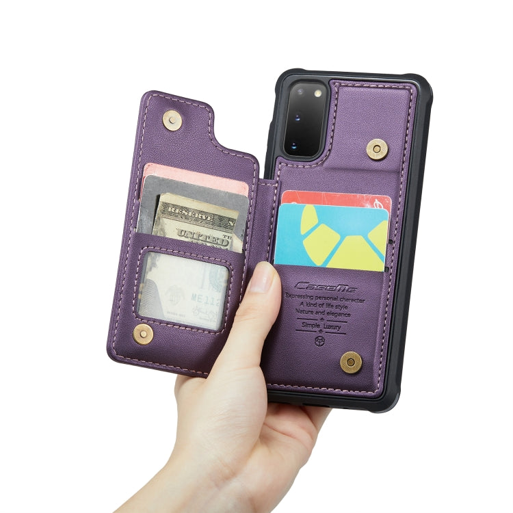 For Samsung Galaxy S20 CaseMe C22 Card Slots Holder RFID Anti-theft Phone Case(Purple) - Galaxy Phone Cases by CaseMe | Online Shopping South Africa | PMC Jewellery | Buy Now Pay Later Mobicred