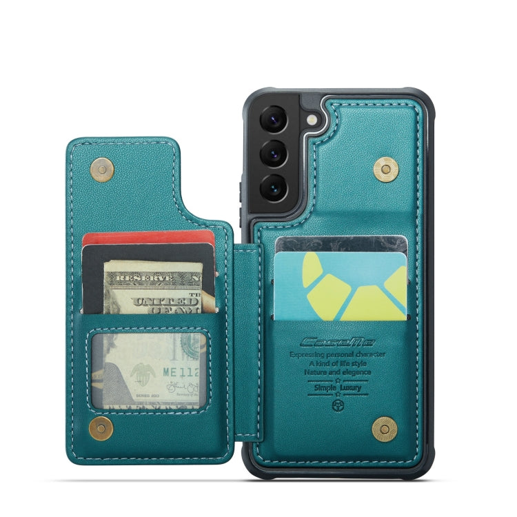 For Samsung Galaxy S21 5G CaseMe C22 Card Slots Holder RFID Anti-theft Phone Case(Blue Green) - Galaxy S21 5G Cases by CaseMe | Online Shopping South Africa | PMC Jewellery | Buy Now Pay Later Mobicred