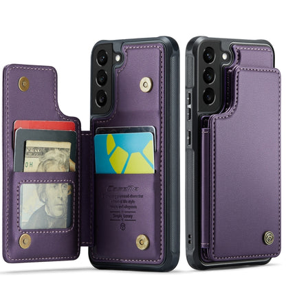 For Samsung Galaxy S21 5G CaseMe C22 Card Slots Holder RFID Anti-theft Phone Case(Purple) - Galaxy S21 5G Cases by CaseMe | Online Shopping South Africa | PMC Jewellery | Buy Now Pay Later Mobicred