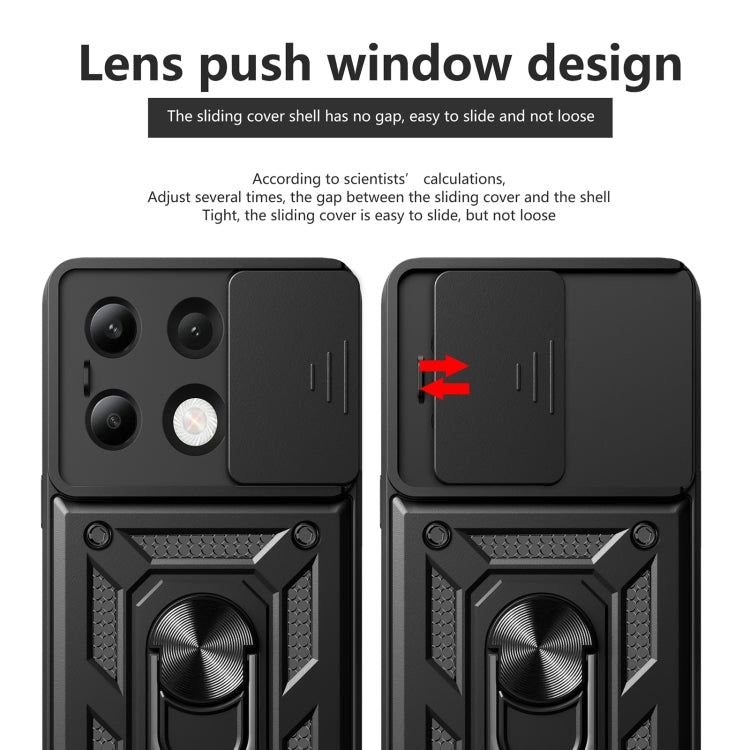 For Xiaomi Redmi Note 13 4G Global Sliding Camera Cover Design TPU Hybrid PC Phone Case(Black) - Note 13 Cases by PMC Jewellery | Online Shopping South Africa | PMC Jewellery | Buy Now Pay Later Mobicred