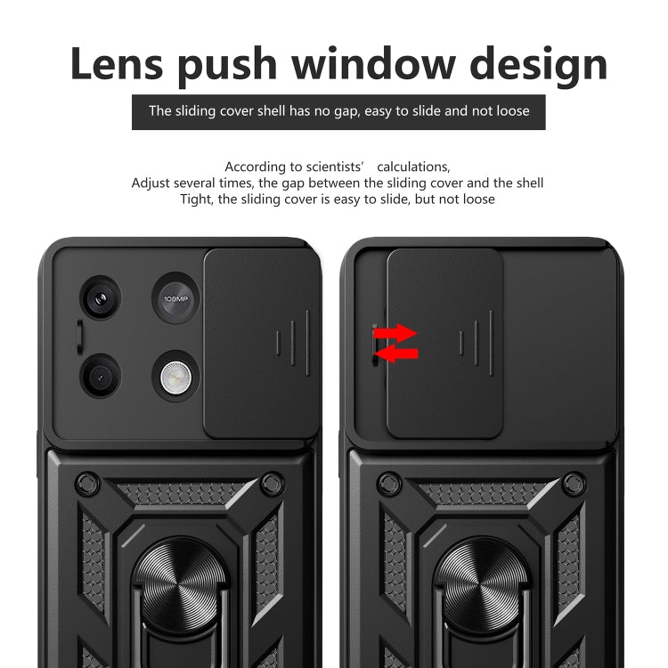 For Xiaomi Redmi Note 13 5G Sliding Camera Cover Design TPU Hybrid PC Phone Case(Black) - Note 13 Cases by PMC TechLife | Online Shopping South Africa | PMC TechLife | Buy Now Pay Later Mobicred