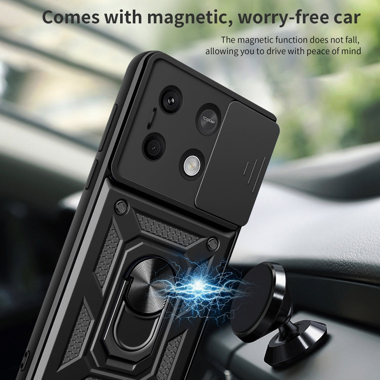 For Xiaomi Redmi Note 13 5G Sliding Camera Cover Design TPU Hybrid PC Phone Case(Black) - Note 13 Cases by PMC TechLife | Online Shopping South Africa | PMC TechLife | Buy Now Pay Later Mobicred