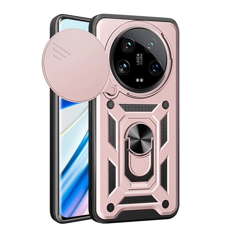 For Xiaomi 14 Ultra Sliding Camera Cover Design TPU Hybrid PC Phone Case(Rose Gold) - 14 Ultra Cases by PMC Jewellery | Online Shopping South Africa | PMC Jewellery | Buy Now Pay Later Mobicred