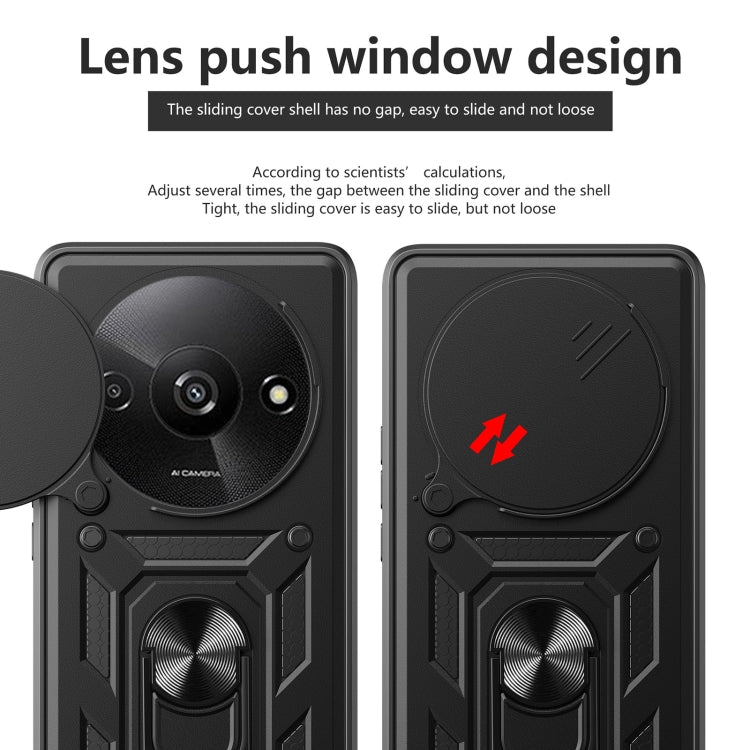 For Xiaomi Redmi A3 Sliding Camera Cover Design TPU Hybrid PC Phone Case(Blue) - Xiaomi Cases by PMC TechLife | Online Shopping South Africa | PMC TechLife | Buy Now Pay Later Mobicred