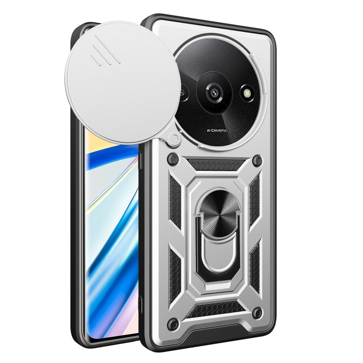 For Xiaomi Redmi A3 Sliding Camera Cover Design TPU Hybrid PC Phone Case(Silver) - Xiaomi Cases by PMC TechLife | Online Shopping South Africa | PMC TechLife | Buy Now Pay Later Mobicred