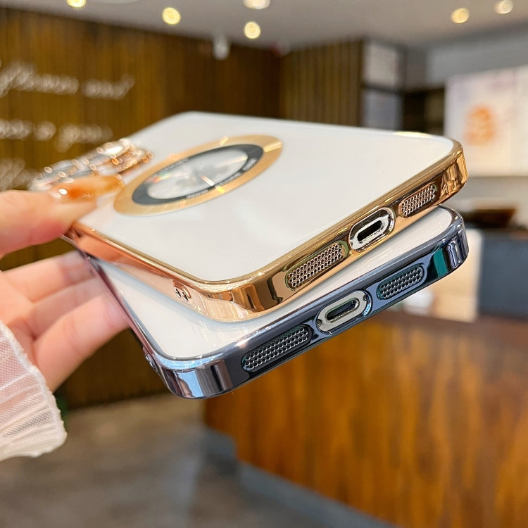 For iPhone 13 Pro Transparent Electroplated PC MagSafe Phone Case(Wine Red) - iPhone 13 Pro Cases by PMC TechLife | Online Shopping South Africa | PMC TechLife