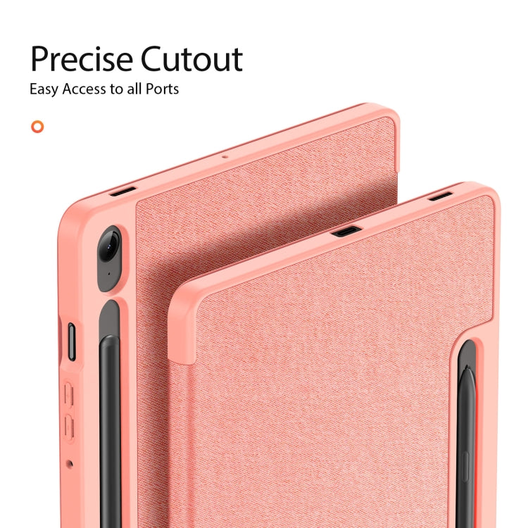 For Samsung Galaxy Tab S9 FE DUX DUCIS Domo Series Magnetic Flip Leather Tablet Case(Pink) - Galaxy Tab S9 FE by DUX DUCIS | Online Shopping South Africa | PMC Jewellery | Buy Now Pay Later Mobicred