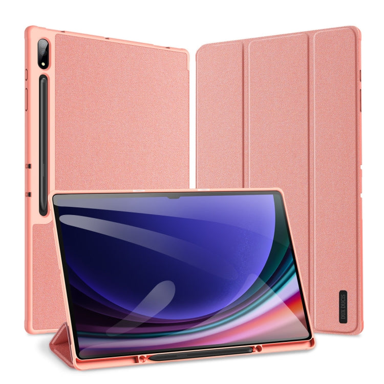 For Samsung Galaxy Tab S10 Ultra DUX DUCIS Domo Series Magnetic Flip Leather Tablet Case(Pink) - Tab S10 Ultra Cases by DUX DUCIS | Online Shopping South Africa | PMC Jewellery | Buy Now Pay Later Mobicred