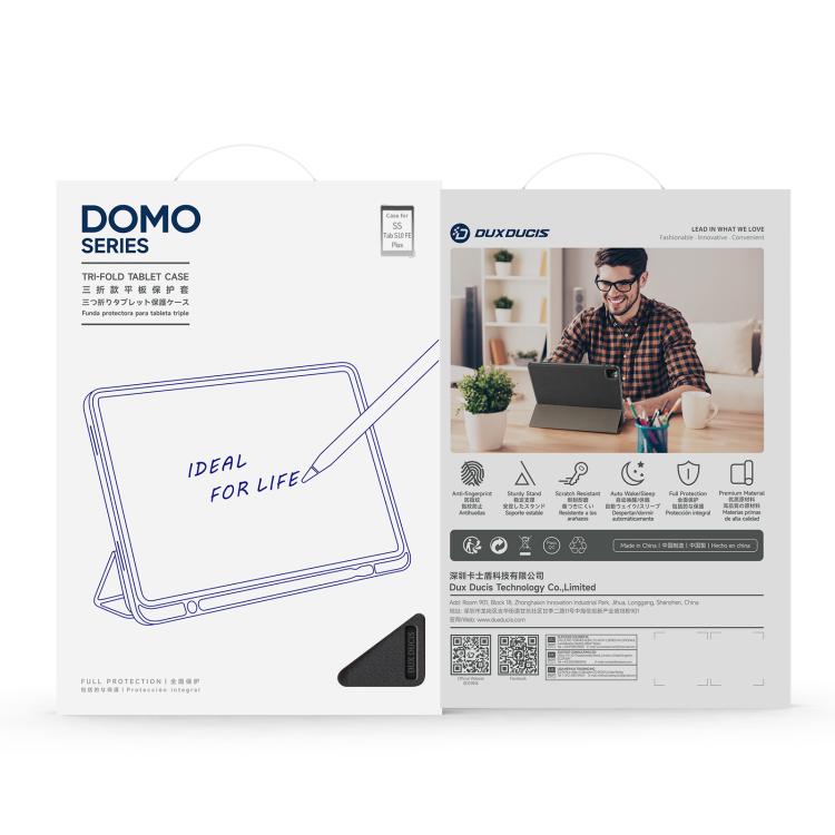 For Samsung Galaxy Tab S10 FE+ DUX DUCIS Domo Series Magnetic Flip Leather Tablet Case(Black) - free shipping - PMc TechLife - Order now!