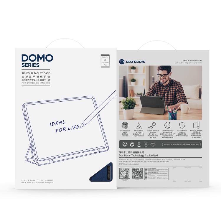 For Samsung Galaxy Tab S10 FE+ DUX DUCIS Domo Series Magnetic Flip Leather Tablet Case(Blue) - free shipping - PMc TechLife - Order now!