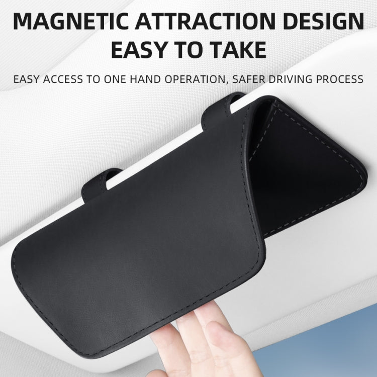3064 Napa Texture Leather Car Glasses Storage Bag(Black) - Sunglasses & Glasses Clips by PMC TechLife | Online Shopping South Africa | PMC TechLife | Buy Now Pay Later Mobicred
