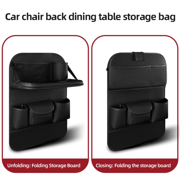 4041 Napa Texture Leather Car Seat Back Storage Bag Folding Dining Table(Brown) - Stowing Tidying by PMC TechLife | Online Shopping South Africa | PMC TechLife | Buy Now Pay Later Mobicred