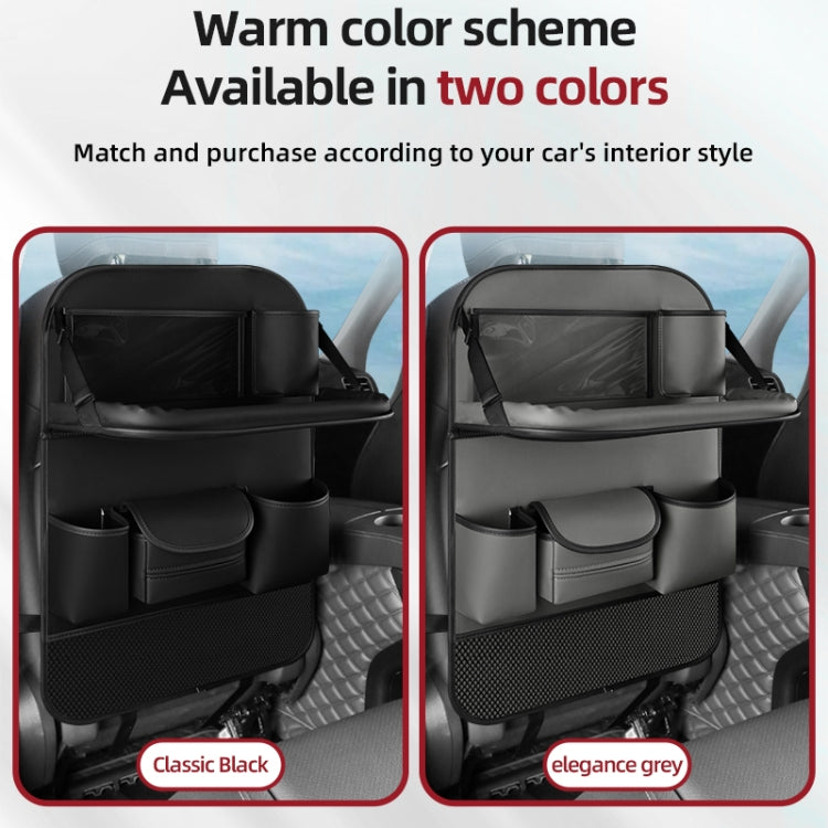 4041 Napa Texture Leather Car Seat Back Storage Bag Folding Dining Table(Grey) - Stowing Tidying by PMC TechLife | Online Shopping South Africa | PMC TechLife | Buy Now Pay Later Mobicred