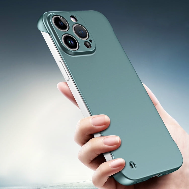 For iPhone 13 Pro Frameless Metallic Paint Hybrid PC Phone Case(Green) - free shipping - PMC Jewellery - Order now!