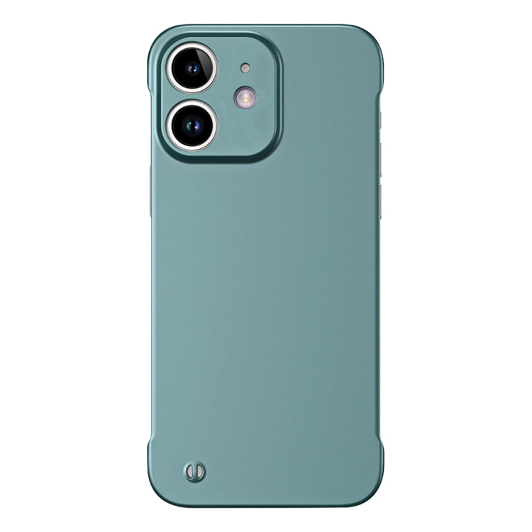 For iPhone 12 Frameless Metallic Paint Hybrid PC Phone Case(Green) - iPhone 12 / 12 Pro Cases by PMC Jewellery | Online Shopping South Africa | PMC Jewellery | Buy Now Pay Later Mobicred