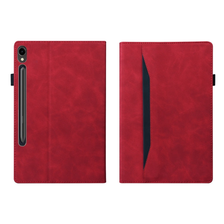 For Samsung Galaxy Tab S9 FE Splicing Shockproof Leather Tablet Case(Red) - Galaxy Tab S9 FE by PMC Jewellery | Online Shopping South Africa | PMC Jewellery | Buy Now Pay Later Mobicred