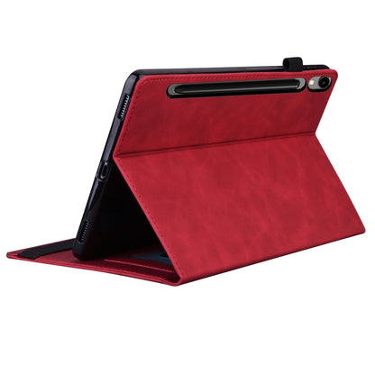 For Samsung Galaxy Tab S9 FE+ Splicing Shockproof Leather Tablet Case(Red) - Galaxy Tab S9 FE+ by PMC Jewellery | Online Shopping South Africa | PMC Jewellery | Buy Now Pay Later Mobicred