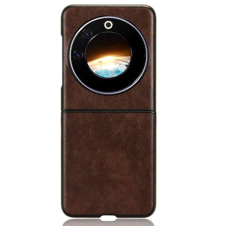 For Tecno Phantom V Flip Litchi Texture Back Cover Phone Case(Brown) - Tecno Cases by PMC TechLife | Online Shopping South Africa | PMC TechLife