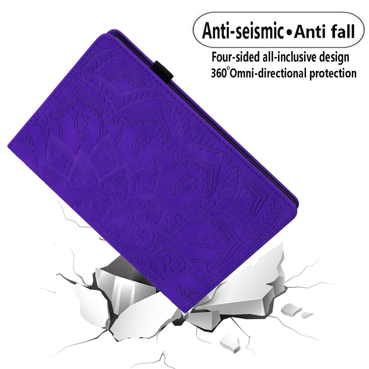 For Samsung Galaxy Tab S9 FE+ Calf Texture Embossed Leather Tablet Case(Purple) - Galaxy Tab S9 FE+ by PMC Jewellery | Online Shopping South Africa | PMC Jewellery | Buy Now Pay Later Mobicred