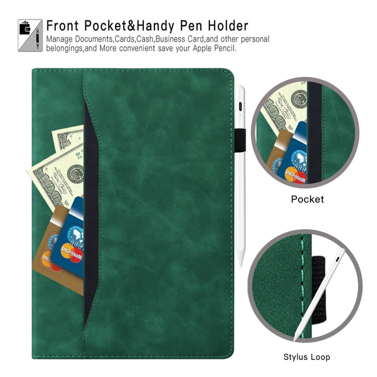 For Lenovo Xiaoxin Pad Pro 12.7 Splicing Shockproof Leather Tablet Case(Green) - Lenovo by PMC TechLife | Online Shopping South Africa | PMC TechLife | Buy Now Pay Later Mobicred