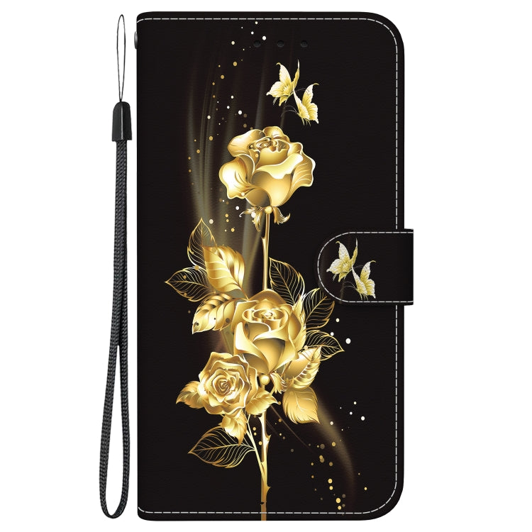 For Google Pixel 9 Pro Crystal Texture Colored Drawing Leather Phone Case(Gold Butterfly Rose) - Google Cases by PMC TechLife | Online Shopping South Africa | PMC TechLife | Buy Now Pay Later Mobicred