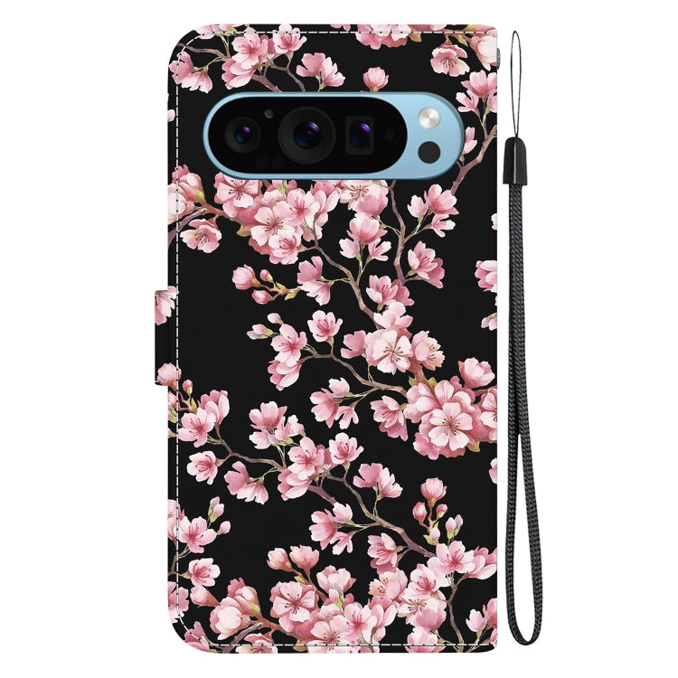 For Google Pixel 9 Pro Crystal Texture Colored Drawing Leather Phone Case(Plum Bossom) - Google Cases by PMC TechLife | Online Shopping South Africa | PMC TechLife | Buy Now Pay Later Mobicred