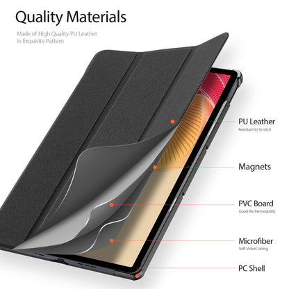 For Realme Pad 2 11.5 DUX DUCIS Domo Series Magnetic Flip Leather Tablet Case(Black) - Realme by DUX DUCIS | Online Shopping South Africa | PMC Jewellery | Buy Now Pay Later Mobicred