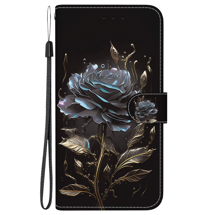 For iPhone 16 Pro Crystal Texture Colored Drawing Leather Phone Case(Black Rose) - free shipping - PMC TechLife - Order now!