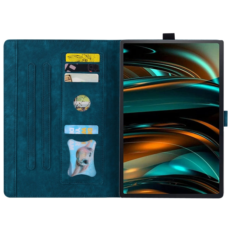 For Lenovo Tab K11 Plus / M11 Plus Cartoon Sakura Cat Embossed Leather Tablet Case(Blue) - Lenovo by PMC TechLife | Online Shopping South Africa | PMC TechLife | Buy Now Pay Later Mobicred