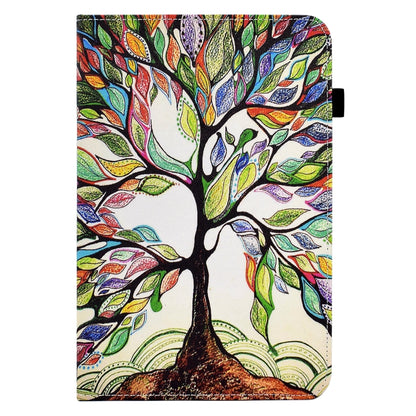 For Samsung Galaxy Tab A9+ Colored Drawing Stitching Elastic Band Leather Smart Tablet Case(Life Tree) - Galaxy Tab A9+ by PMC Jewellery | Online Shopping South Africa | PMC Jewellery