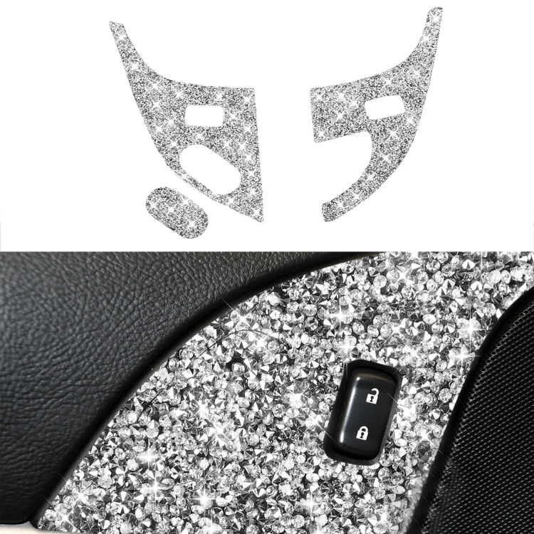 For Chevrolet Corvette C6 2005-2013 Car Door Lock Panel Diamond Decorative Sticker, Left Drive - Car Interior Mouldings by PMC TechLife | Online Shopping South Africa | PMC TechLife | Buy Now Pay Later Mobicred