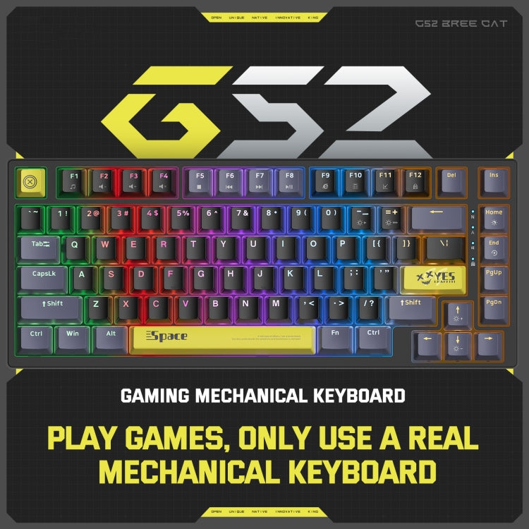 ONIKUMA G52 82 Keys RGB Lighting Wired Mechanical Keyboard, Type:Brown Switch(Black) - Wired Keyboard by ONIKUMA | Online Shopping South Africa | PMC Jewellery | Buy Now Pay Later Mobicred