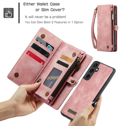 For Samsung Galaxy S23 FE CaseMe 008 Multifunctional Zipper Wallet Leather Phone Case with Lanyard(Pink) - Galaxy S23 FE 5G Cases by CaseMe | Online Shopping South Africa | PMC Jewellery | Buy Now Pay Later Mobicred