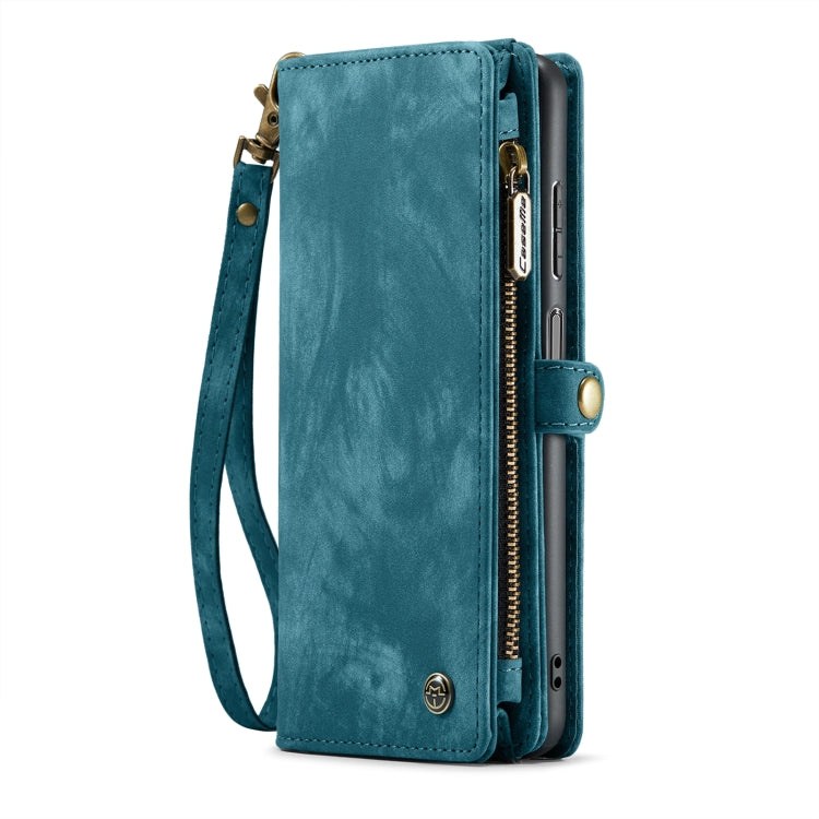 For Samsung Galaxy A15 5G CaseMe 008 Multifunctional Zipper Wallet Leather Phone Case with Lanyard(Blue) - Galaxy Phone Cases by CaseMe | Online Shopping South Africa | PMC Jewellery | Buy Now Pay Later Mobicred