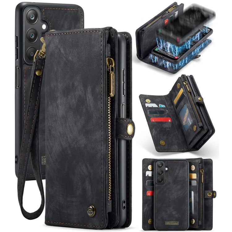 For Samsung Galaxy A25 4G CaseMe 008 Multifunctional Zipper Wallet Leather Phone Case with Lanyard(Black) - Galaxy Phone Cases by CaseMe | Online Shopping South Africa | PMC Jewellery | Buy Now Pay Later Mobicred