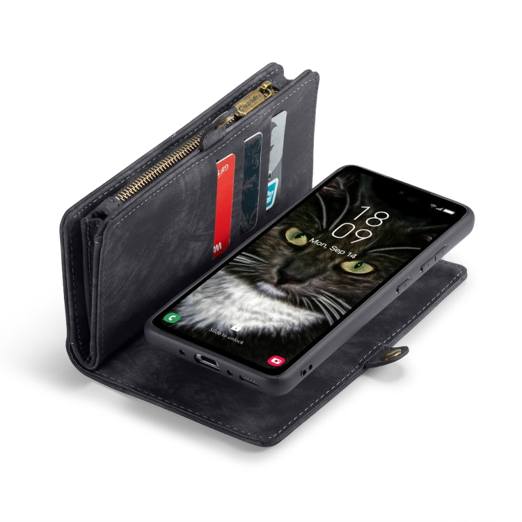 For Samsung Galaxy A35 5G CaseMe 008 Multifunctional Zipper Wallet Leather Phone Case with Lanyard(Black) - Galaxy Phone Cases by CaseMe | Online Shopping South Africa | PMC Jewellery | Buy Now Pay Later Mobicred