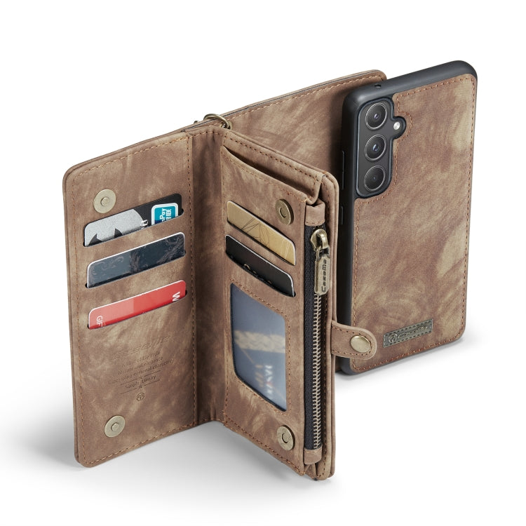 For Samsung Galaxy A55 5G CaseMe 008 Multifunctional Zipper Wallet Leather Phone Case with Lanyard(Brown) - Galaxy Phone Cases by CaseMe | Online Shopping South Africa | PMC Jewellery | Buy Now Pay Later Mobicred