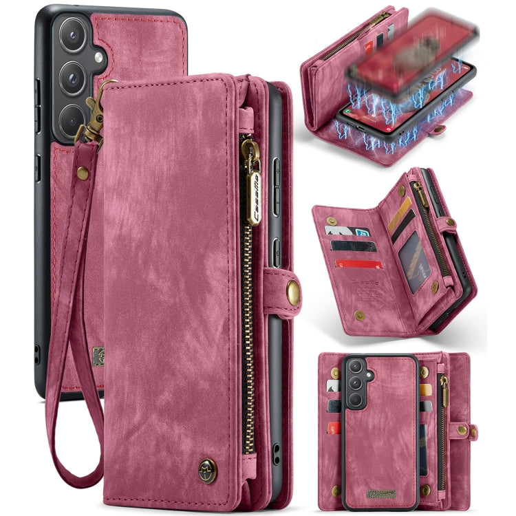 For Samsung Galaxy A55 5G CaseMe 008 Multifunctional Zipper Wallet Leather Phone Case with Lanyard(Red) - Galaxy Phone Cases by CaseMe | Online Shopping South Africa | PMC Jewellery | Buy Now Pay Later Mobicred