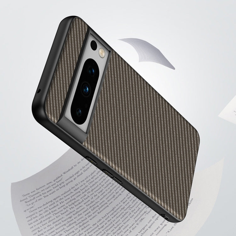 For Google Pixel 9 Pro Ultra-thin Carbon Fiber Texture Printing Phone Case(Black Yellow) - Google Cases by PMC TechLife | Online Shopping South Africa | PMC TechLife | Buy Now Pay Later Mobicred
