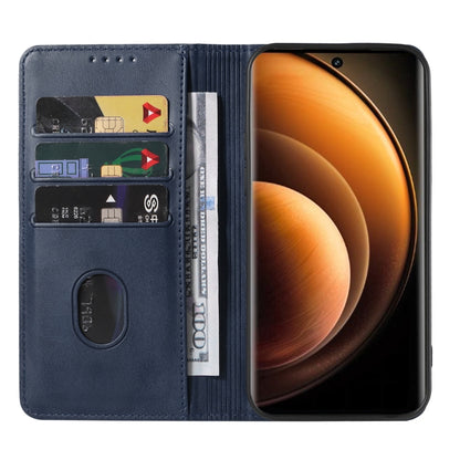 For vivo X100 Magnetic Closure Leather Phone Case(Blue) - X100 Cases by PMC Jewellery | Online Shopping South Africa | PMC Jewellery | Buy Now Pay Later Mobicred