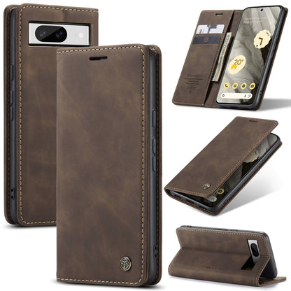 For Google Pixel 8 CaseMe 013 Multifunctional Horizontal Flip Leather Phone Case(Coffee) - Google Cases by CaseMe | Online Shopping South Africa | PMC Jewellery | Buy Now Pay Later Mobicred