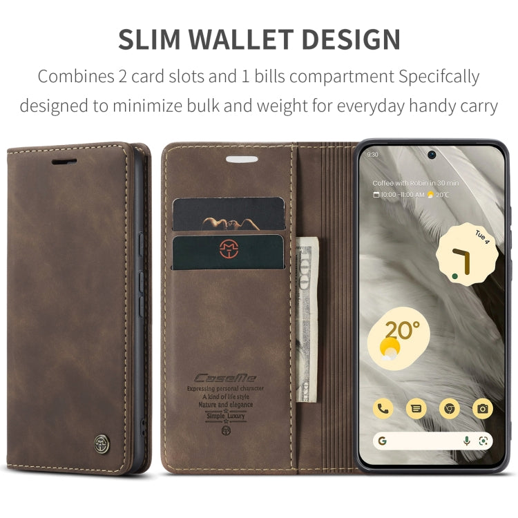 For Google Pixel 8 CaseMe 013 Multifunctional Horizontal Flip Leather Phone Case(Coffee) - Google Cases by CaseMe | Online Shopping South Africa | PMC Jewellery | Buy Now Pay Later Mobicred