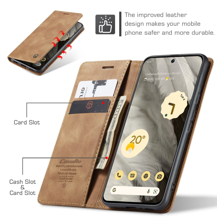 For Google Pixel 8 CaseMe 013 Multifunctional Horizontal Flip Leather Phone Case(Brown) - Google Cases by CaseMe | Online Shopping South Africa | PMC Jewellery | Buy Now Pay Later Mobicred