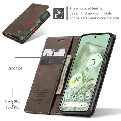 For Google Pixel 8A CaseMe 013 Multifunctional Horizontal Flip Leather Phone Case(Coffee) - Google Cases by CaseMe | Online Shopping South Africa | PMC Jewellery | Buy Now Pay Later Mobicred