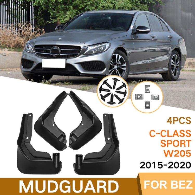 For Mercedes-Benz C-Class W205 Sport 2015-20 4pcs/Set Car Auto Soft Plastic Splash Flaps Fender Guard - Mudguards by PMC Jewellery | Online Shopping South Africa | PMC Jewellery | Buy Now Pay Later Mobicred