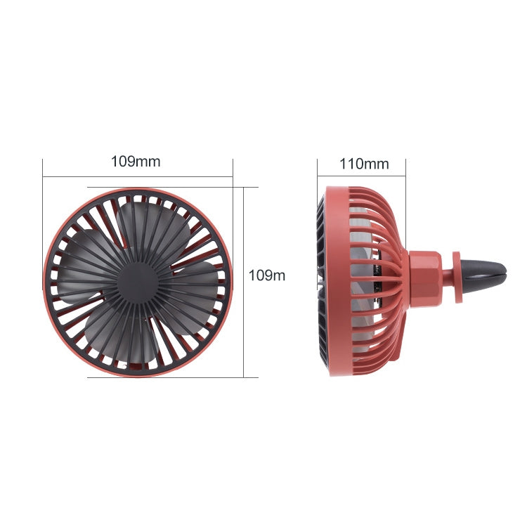 F829 Portable Car Air Outlet Electric Cooling Fan with LED Light(Yellow) - Heating & Fans by PMC TechLife | Online Shopping South Africa | PMC TechLife | Buy Now Pay Later Mobicred