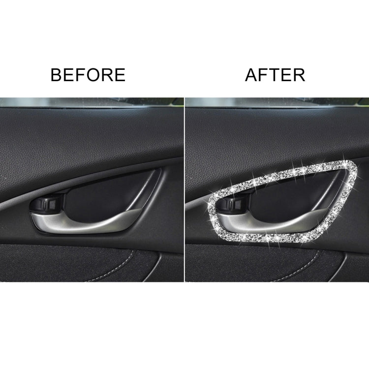 For Honda Civic 2016-2019 Car Inside Door Bowl Frame Diamond Decorative Sticker, Left and Right Drive - Car Interior Mouldings by PMC TechLife | Online Shopping South Africa | PMC TechLife | Buy Now Pay Later Mobicred
